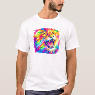 Camiseta Colorful Lion Art T-Shirt
