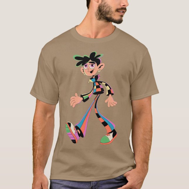Camiseta Colorful Madness Eccentric Cartoon Character girl (Frente)