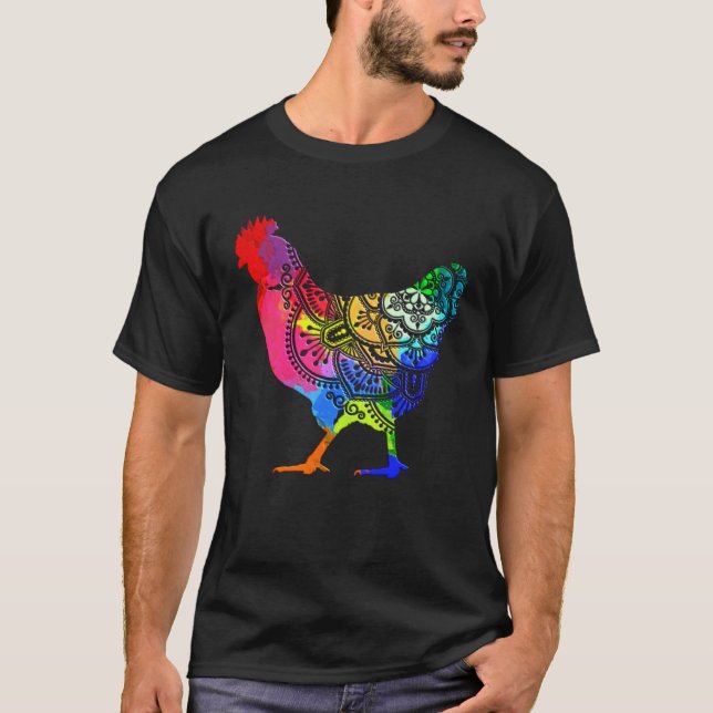 Camiseta Colorful Mandala Chicken Farmer (Frente)