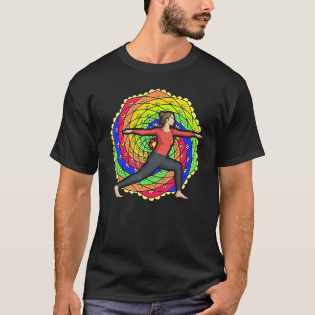 Camiseta Colorful Mandala Yogi Meditation Namaste Buddhist  (Frente)