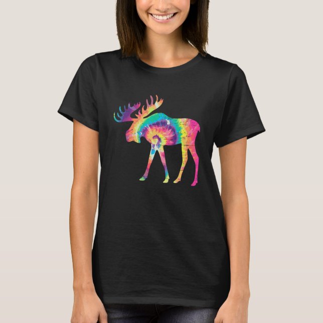 Camiseta Colorful Moose Alaska Specie Wild Animal Hunting (Frente)