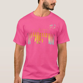 Camiseta Colorful Musical Instrument Pianist Keyboard Music