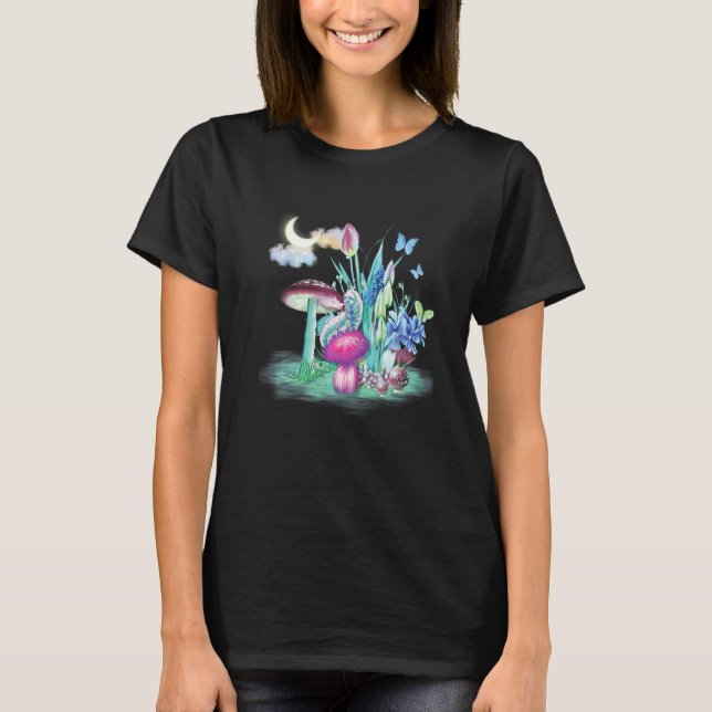 Camiseta Colorful Mycology Mushrooms caterpillar Mushroom c (Frente)