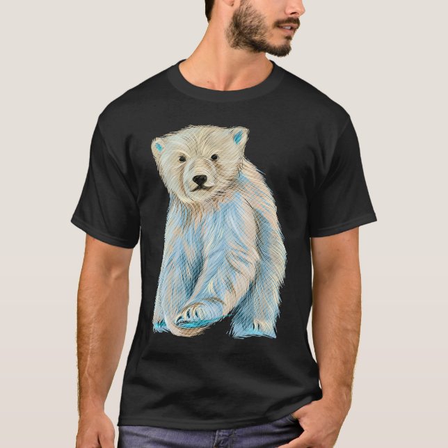 Camiseta Colorful Polar Bear Pop Style (Frente)