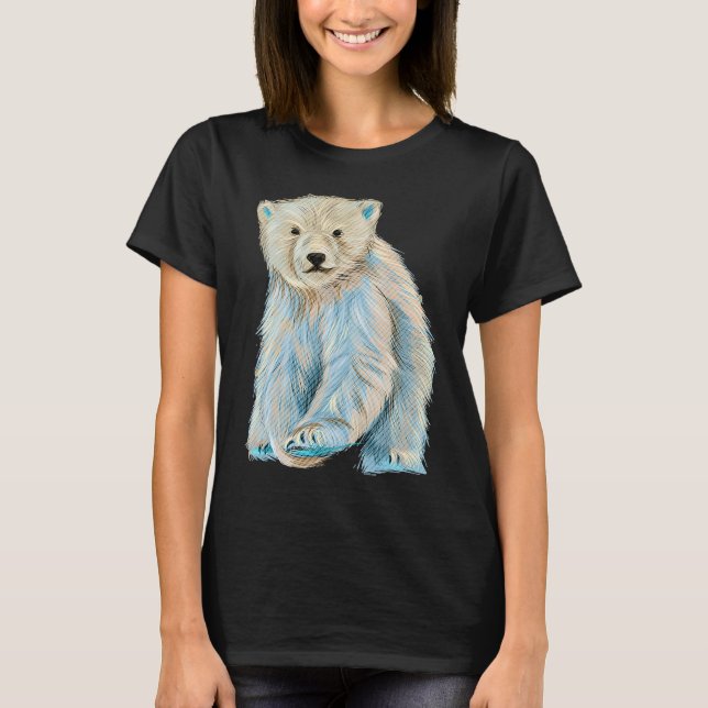 Camiseta Colorful Polar Bear Pop Style (Frente)