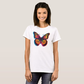 Camiseta Colorful Pop Art Butterfly – Retro T-Shirt