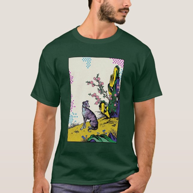 Camiseta Colorful Pop Art Greyhound Asian Nature (Frente)