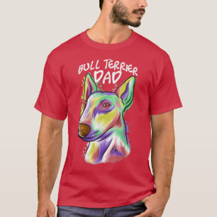 Camiseta Colorful Pop Art Portrait Bull Terrier Dog Dad Fat
