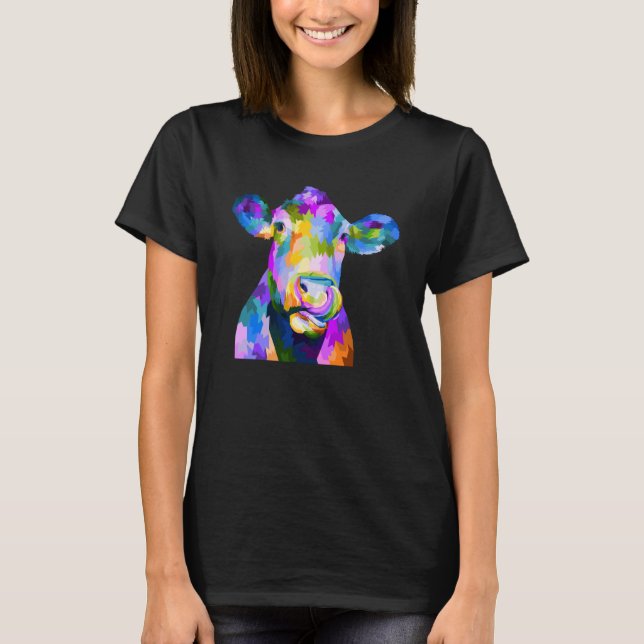 Camiseta Colorful Pop Cow (Frente)