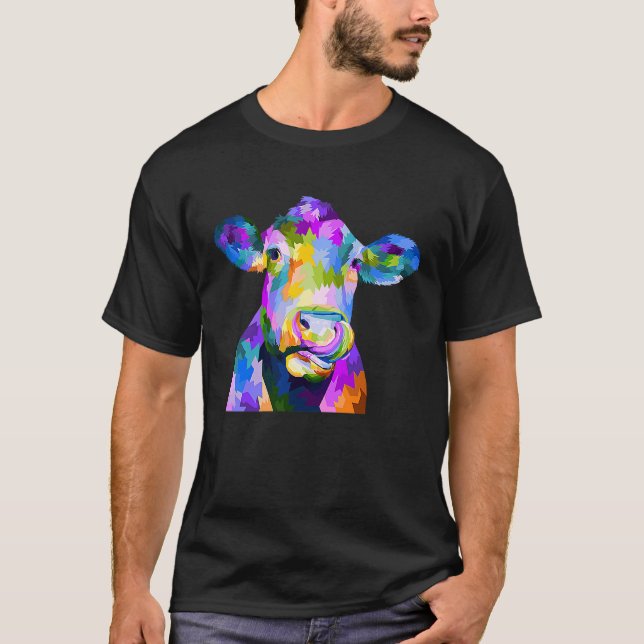 Camiseta Colorful Pop Cow (Frente)