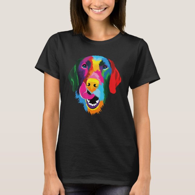 Camiseta Colorful Pop Golden Retriever Portrait Owner (Frente)