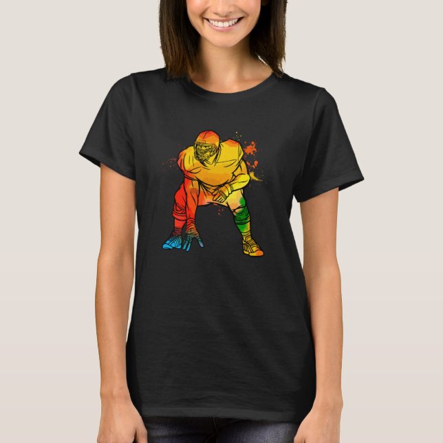 Camiseta Colorful Pop Portrait Football Defense (Frente)