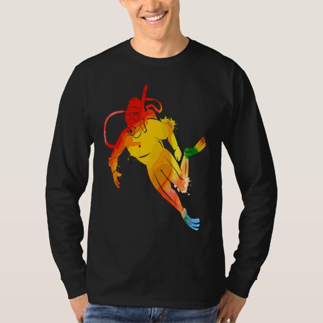 Camiseta Colorful Pop Portrait Scuba Diving (Frente)