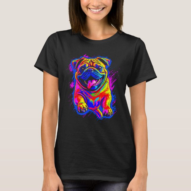 Camiseta Colorful Pug Dog (Frente)