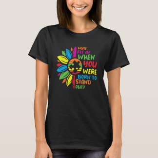 Camiseta colorful puzzle pieces Autism Awareness Peace Auti