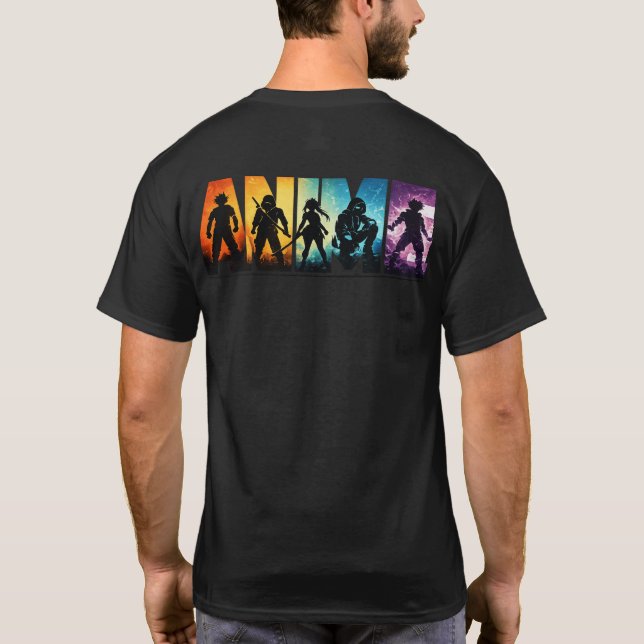 Camiseta Colorful Silhouette Back Print T-Shirt (Verso)