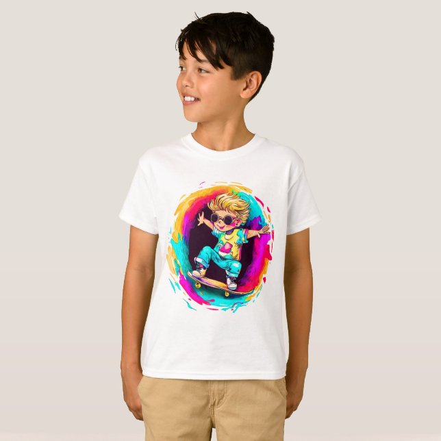 CAMISETA COLORFUL SKATER FUN! (Frente Completa)