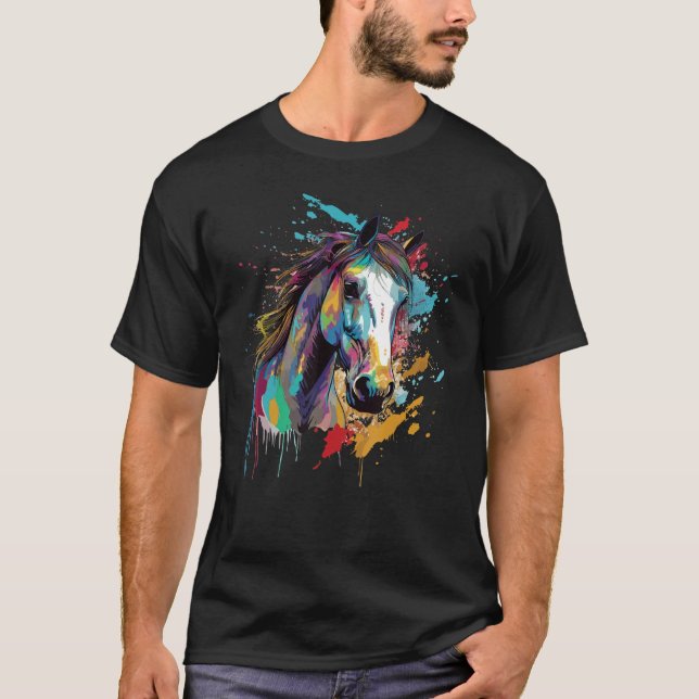 Camiseta Colorful Splash Kuda Padi Horse (Frente)
