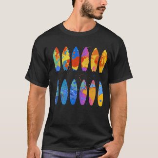 Camiseta Colorful Surfing  Surfer Surfboard Graphic