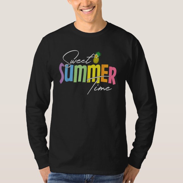Camiseta Colorful Sweet Summer Time Nice Graphic Pineapple  (Frente)