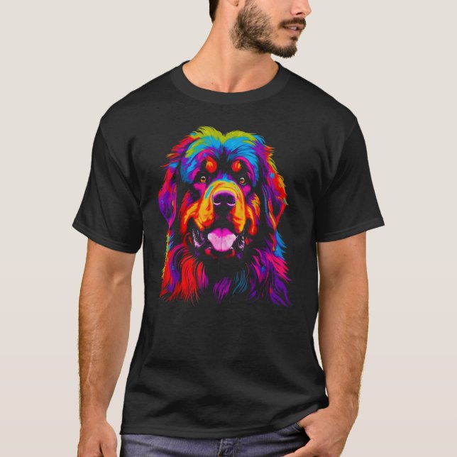 Camiseta Colorful Tibetan Mastiff Dog (Frente)