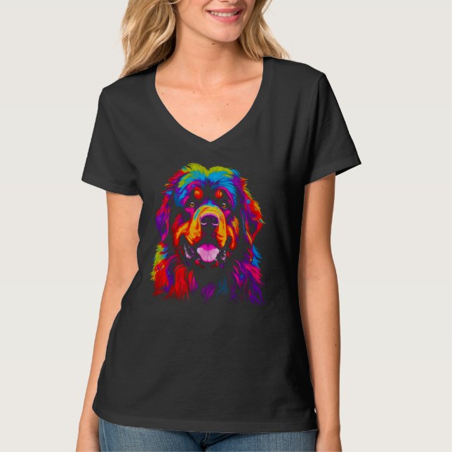 Camiseta Colorful Tibetan Mastiff Dog (Frente)