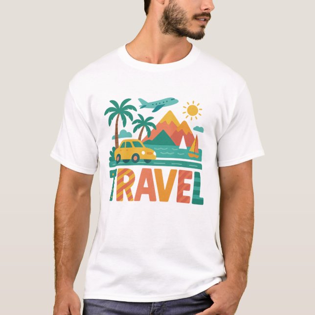 Camiseta Colorful Travel Vacation Adventure (Frente)