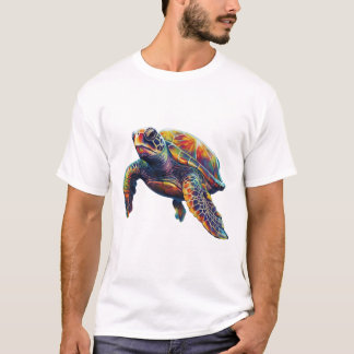 Camiseta Colorful underwater sea turtle dreamlike beautiful