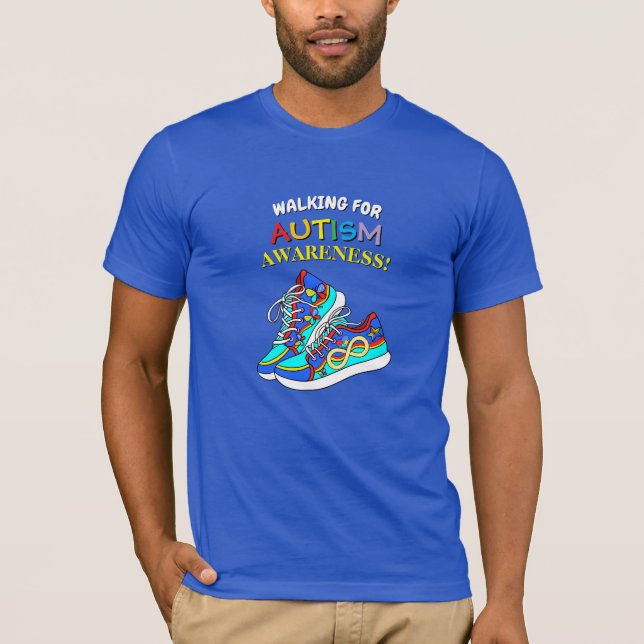 Camiseta Colorful Walking for Autism Awareness T-Shirt (Frente)