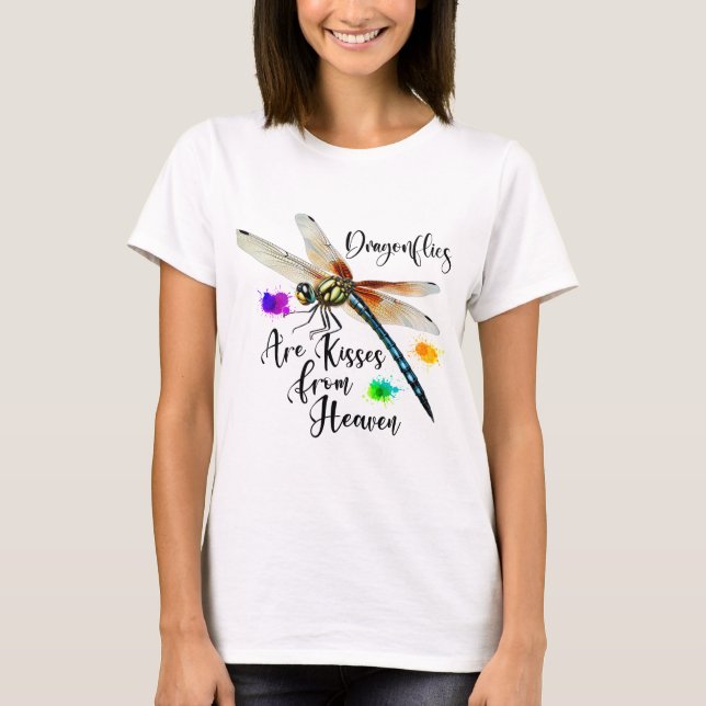 CAMISETA COLORFUL WATERCOLOR DRAGONFLY & INSPIRATION (Frente)