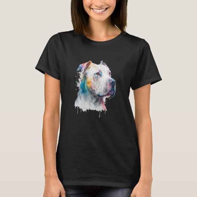 Camiseta Colorful Watercolor splash Dogo argentino (Frente)
