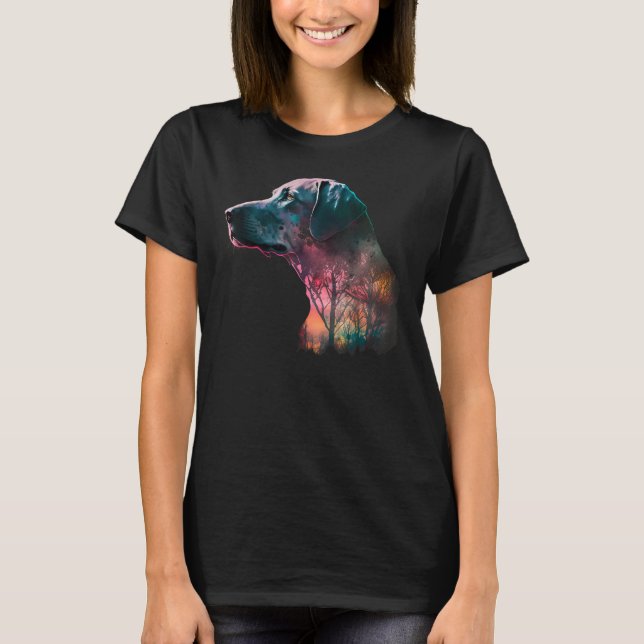 Camiseta Colorful Wilderness Nature Weimaraner Reflection (Frente)