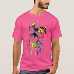 Camiseta Colorfulas Pitbull Terrier Dog Pai Mãe, Meninos