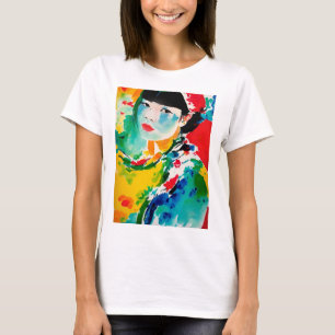 Camiseta Colorida Abstrato Art Japonesa
