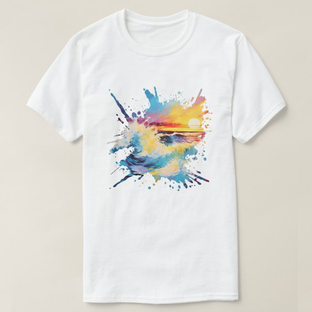 Camiseta Colorida Abstrato Sunset (Frente do Design)