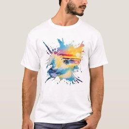 Camiseta Colorida Abstrato Sunset