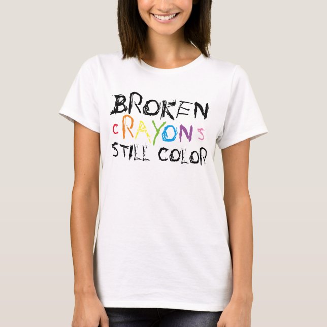 Camiseta colorida ainda quebrada (Frente)