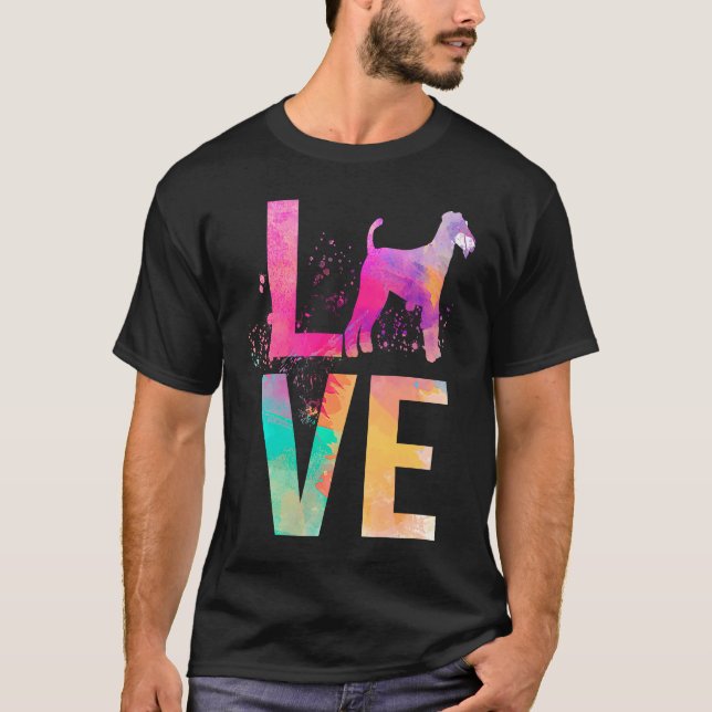 Camiseta Colorida Airedale Terrier Dog Mãe Airedale Terrie (Frente)