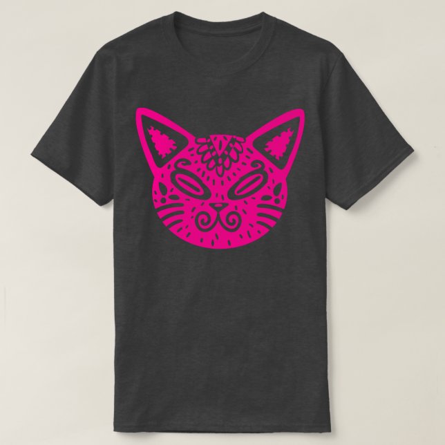 Camiseta Colorida Alebrije Cat Head (Frente do Design)
