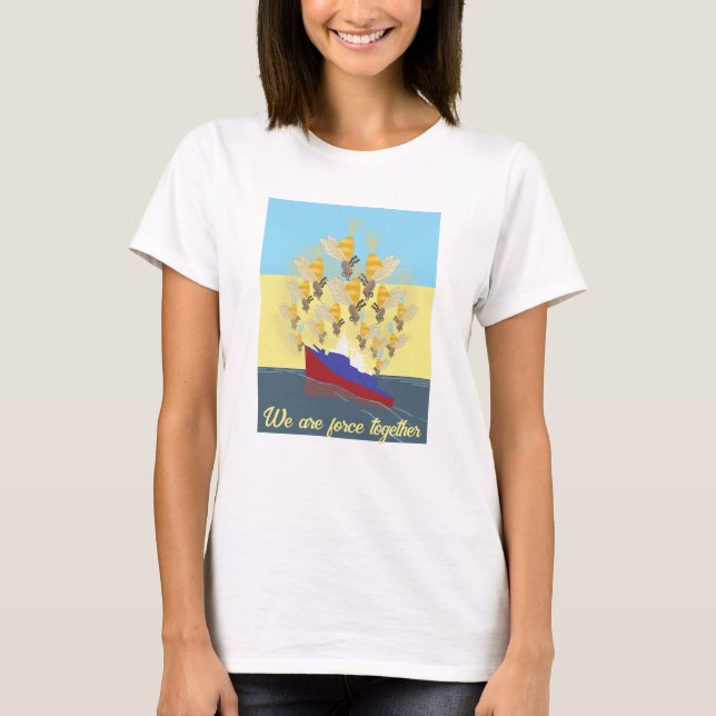 Camiseta colorida "amarelo azul" da Ucrânia (Frente)