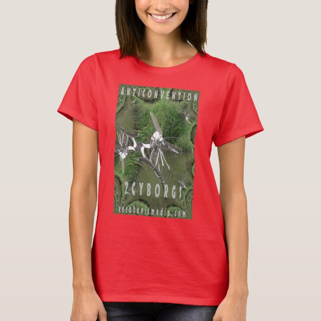 Camiseta colorida "Anticonvenção" para mulheres (Frente)