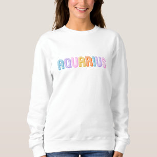 Camiseta colorida Aquário tipografia moderna