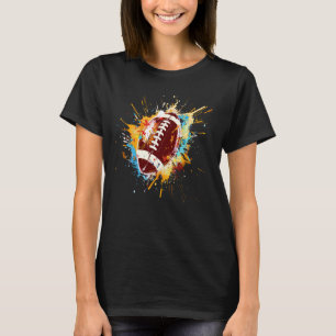 Camiseta Colorida Ball Splash Art American Football Lover