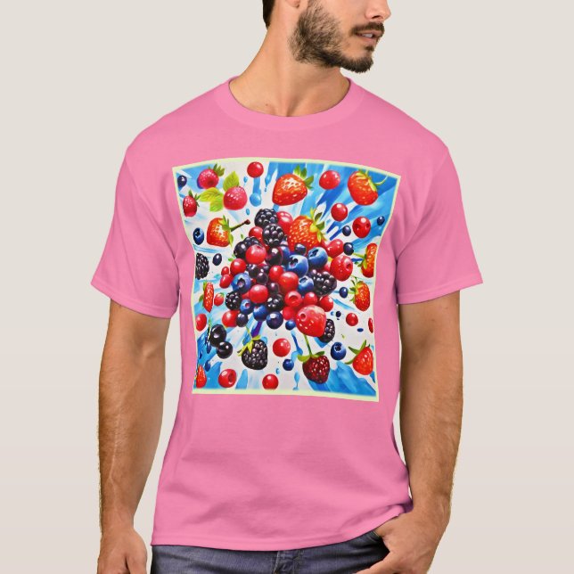 Camiseta Colorida Berry Fiesta Design (Frente)