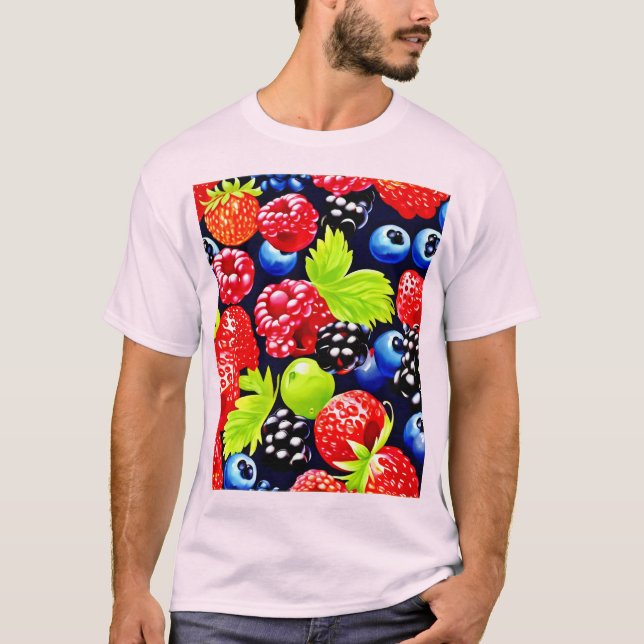 Camiseta Colorida Berry Medley Design (Frente)