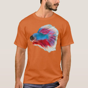 Camiseta Colorida Betta Siamese lutando presente de peixe