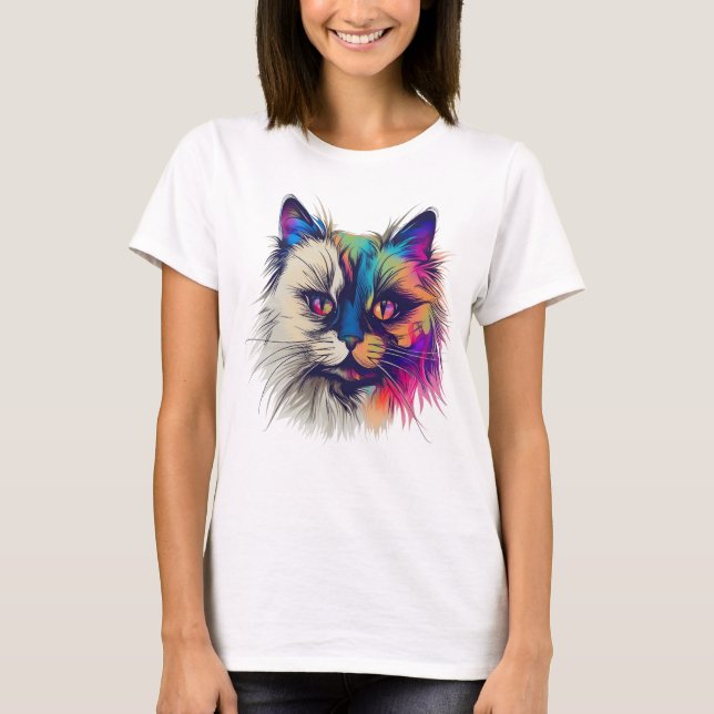 Camiseta Colorida Birman cat (Frente)