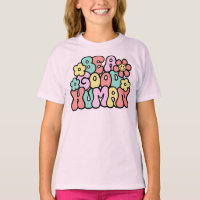 Colorida bondade "Seja um bom humano" Retro Tee
