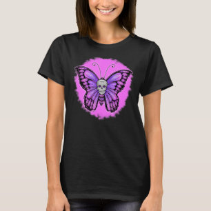 Camiseta Colorida Borboleta do Caveira Esqueleto Dia Assust