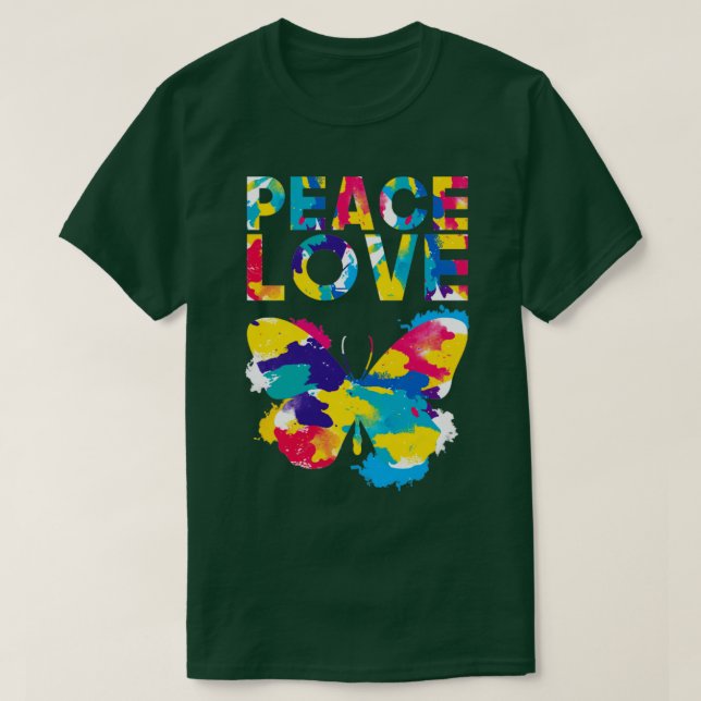 Camiseta Colorida Borboleta Unity Day Peace (Frente do Design)